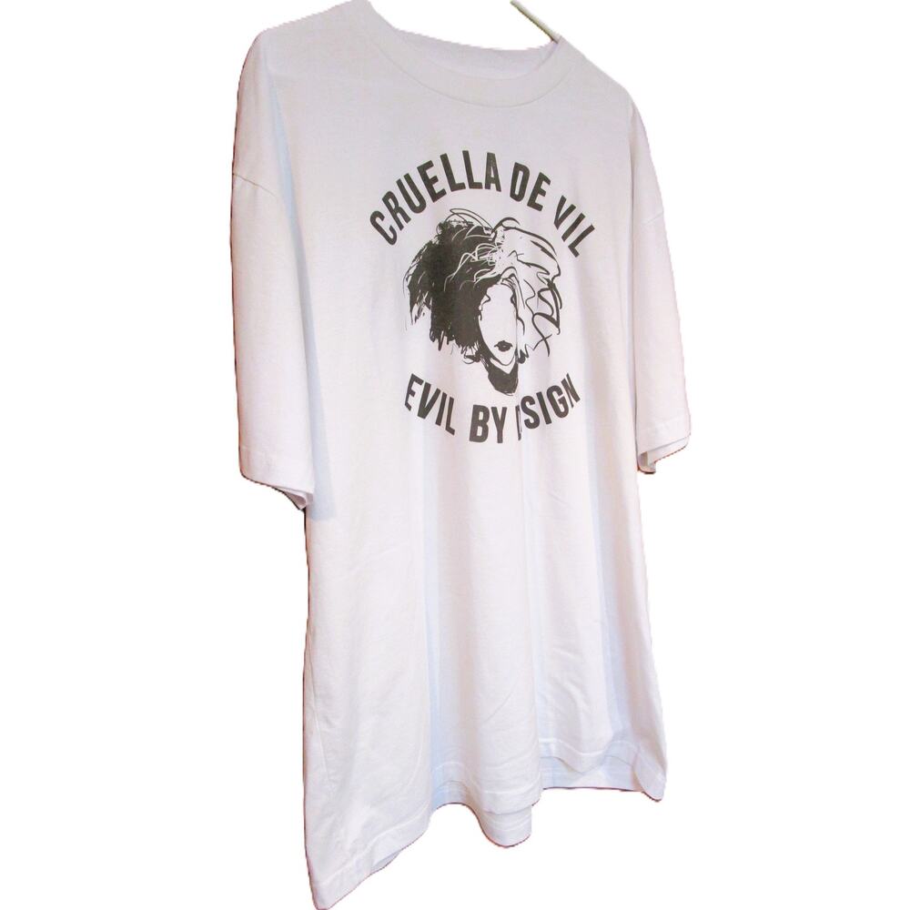 Disney Cruella de Vil “Evil by Design” Graphic T‑Shirt White Unisex Size 2XLT